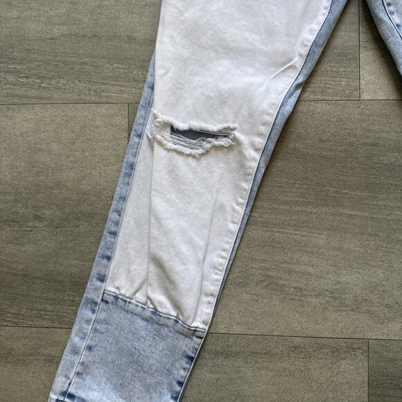 Flying Monkey Outrageous High Rise Boyfriend Jeans, Color Block Panel Sz 25 - Picture 2 of 5